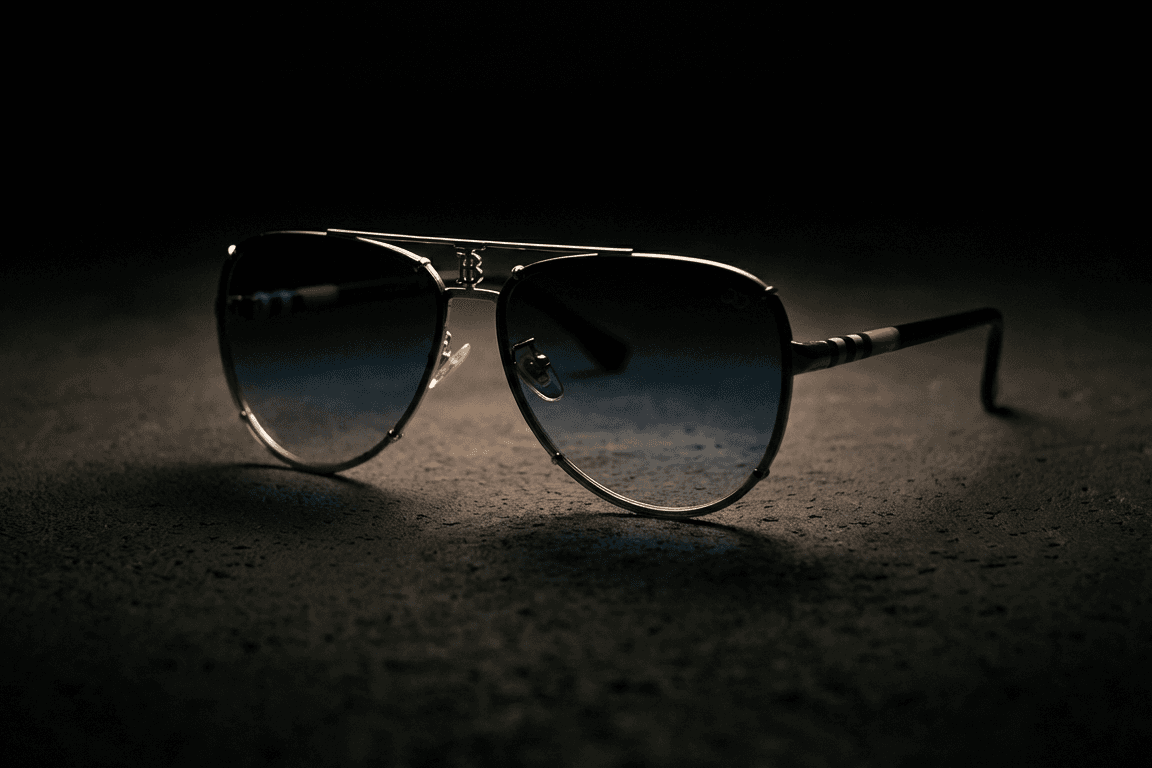 CARLO DALI "MAJESTY" SUNGLASSES | Rimless Purple Gradient Aviators with Signature Heritage Temples 4