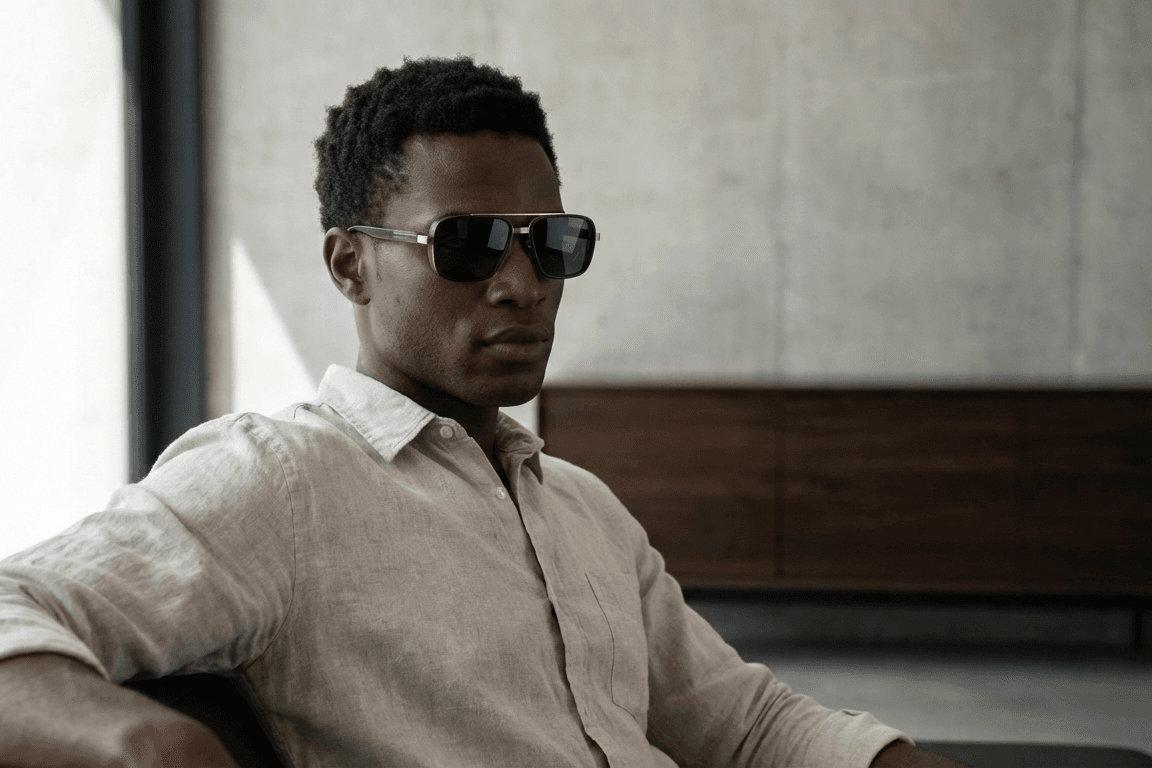 CARLO DALI "SOLSTICE" | Bold Black & Gold Navigator Aviator Sunglasses 4
