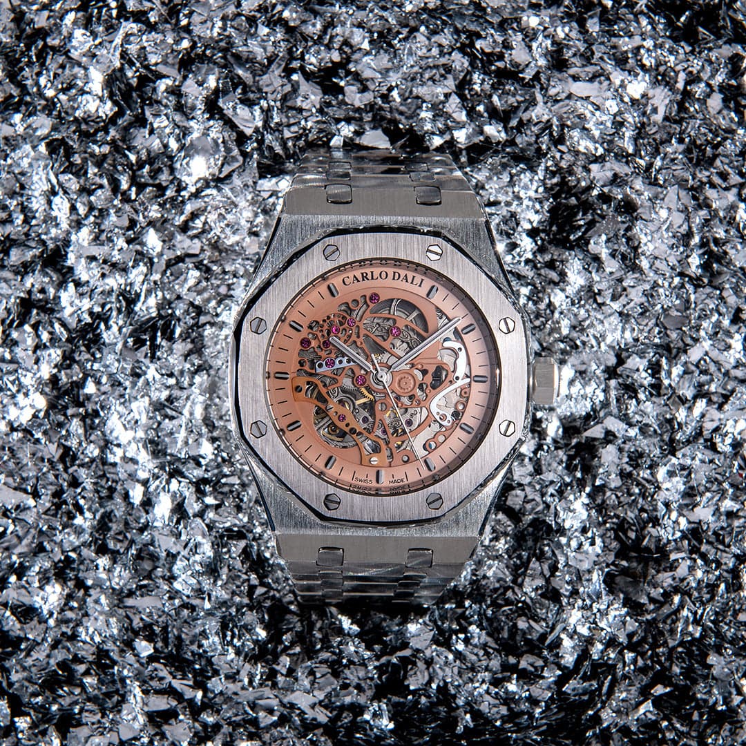 Tourbillon Skeleton Silver watch 4