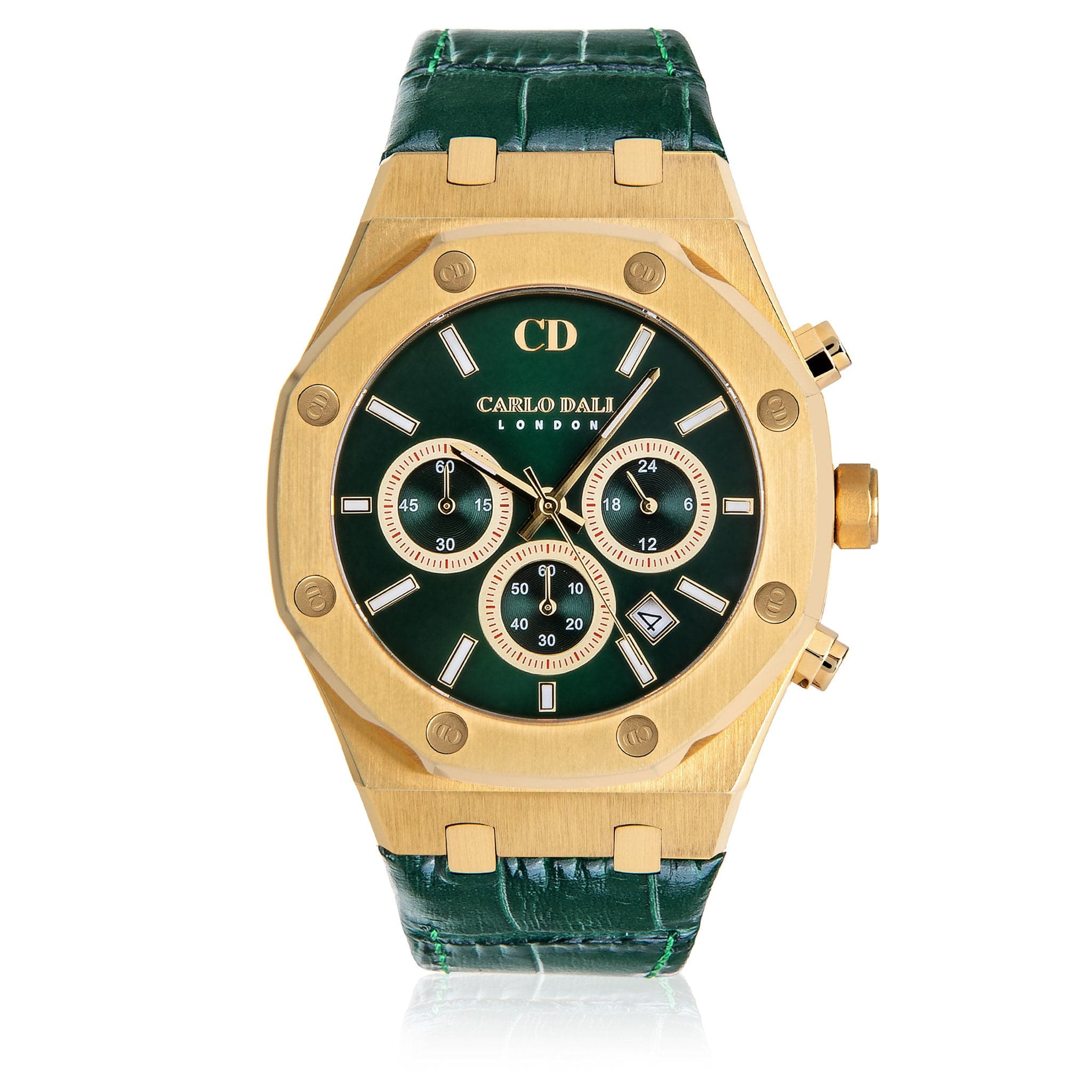 Chronograph Leather Green Watch 2