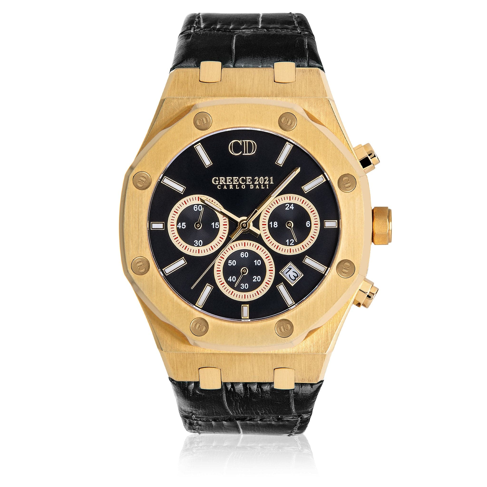 GREECE 2021 Chronograph Leather Black Limited Watch 1