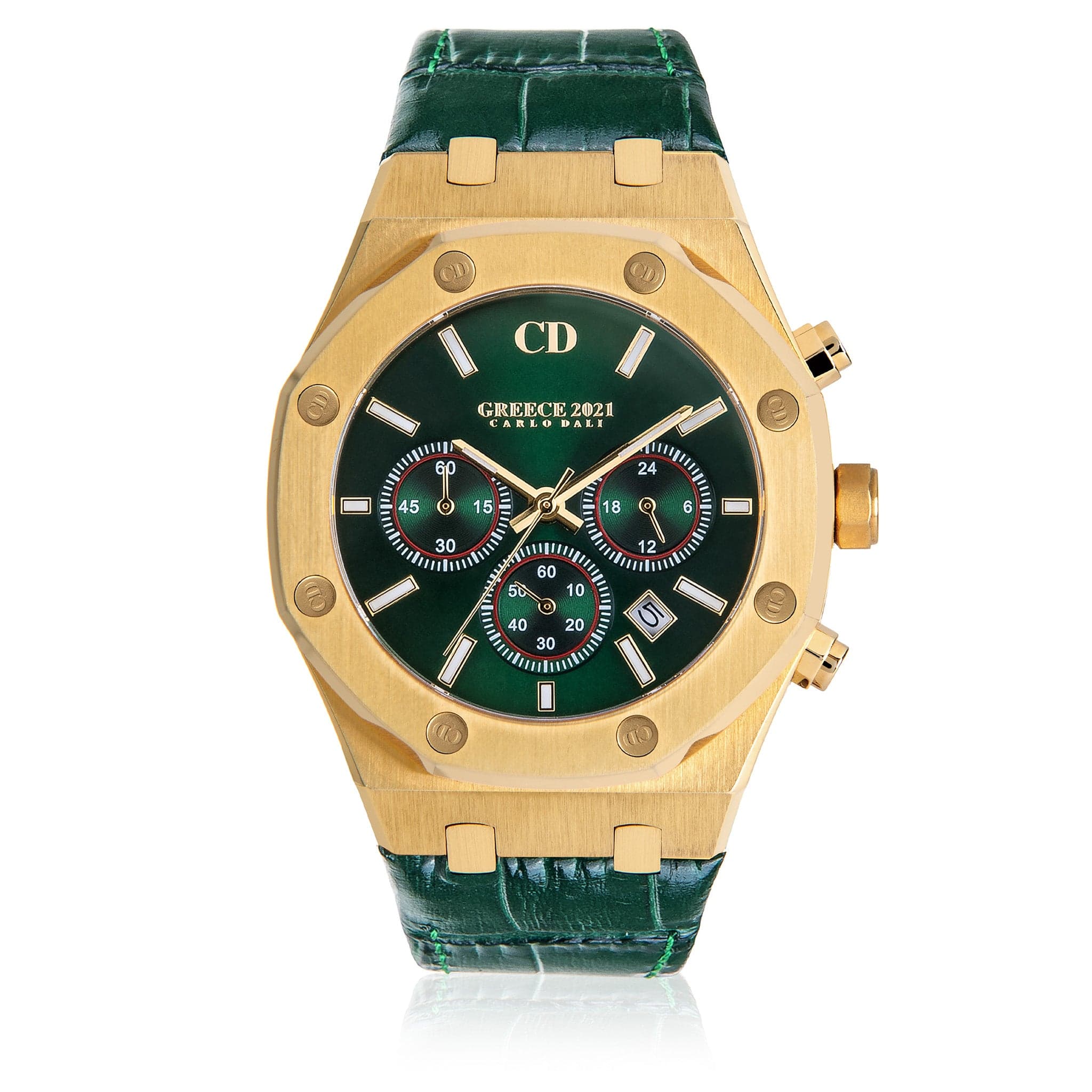 GREECE 2021 Chronograph Leather Green Limited Watch 2