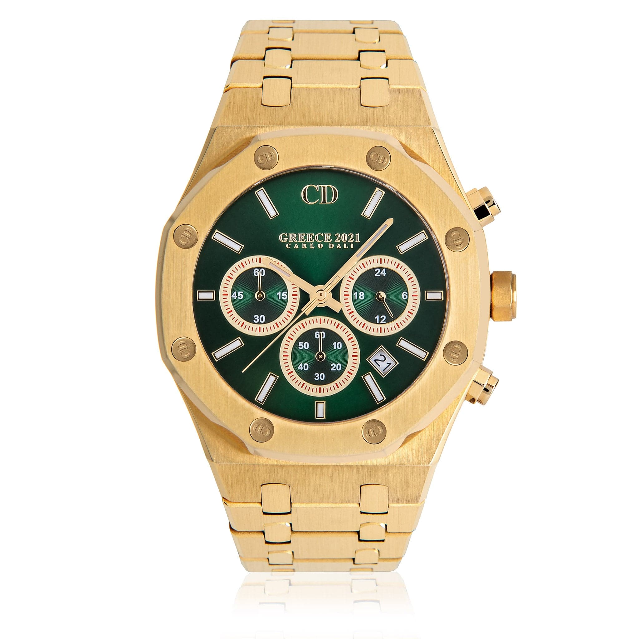 GREECE 2021 Chronograph Metal GREEN LIMITED Wrist Watch 2