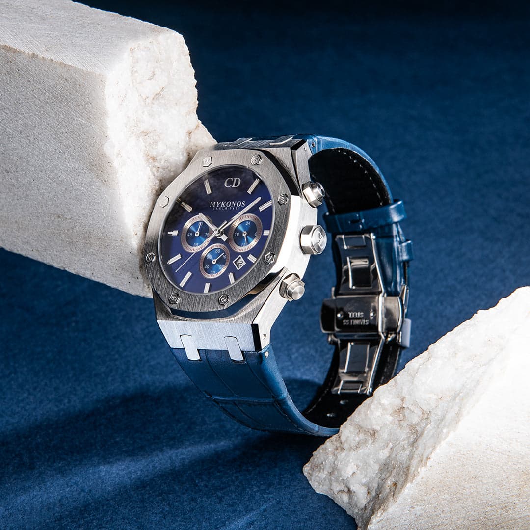 MYKONOS CHRONOGRAPH LEATHER Blue Limited Watch 2