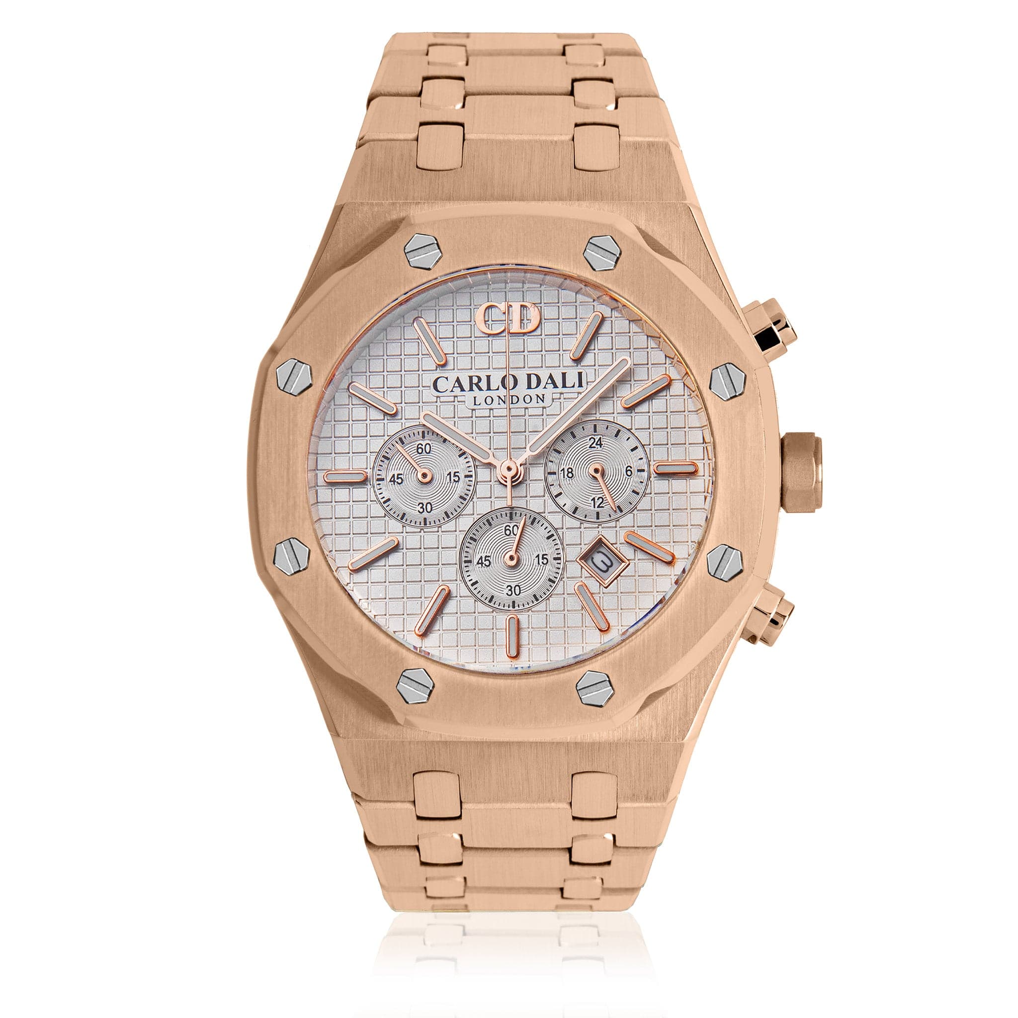 Royal Chronograph Rose Gold White Watch 1