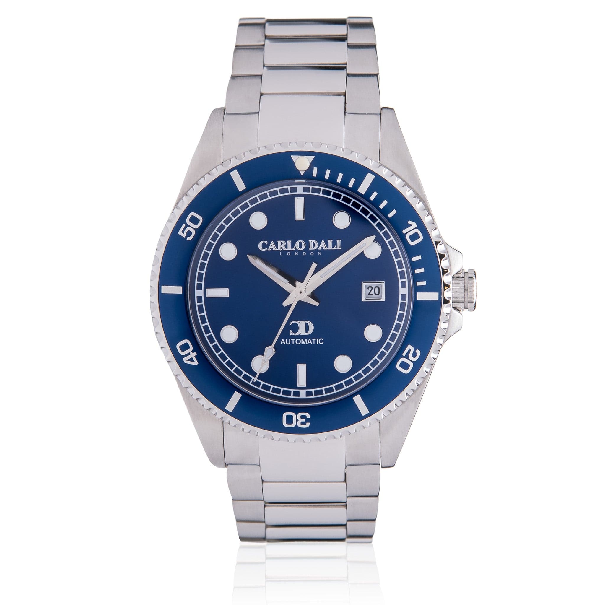 "ROYAL POSEIDON ONE" SILVER & BLUE METAL WATCH 1